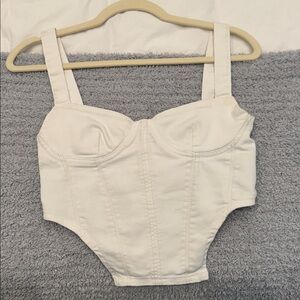 White Zara Denim Corset